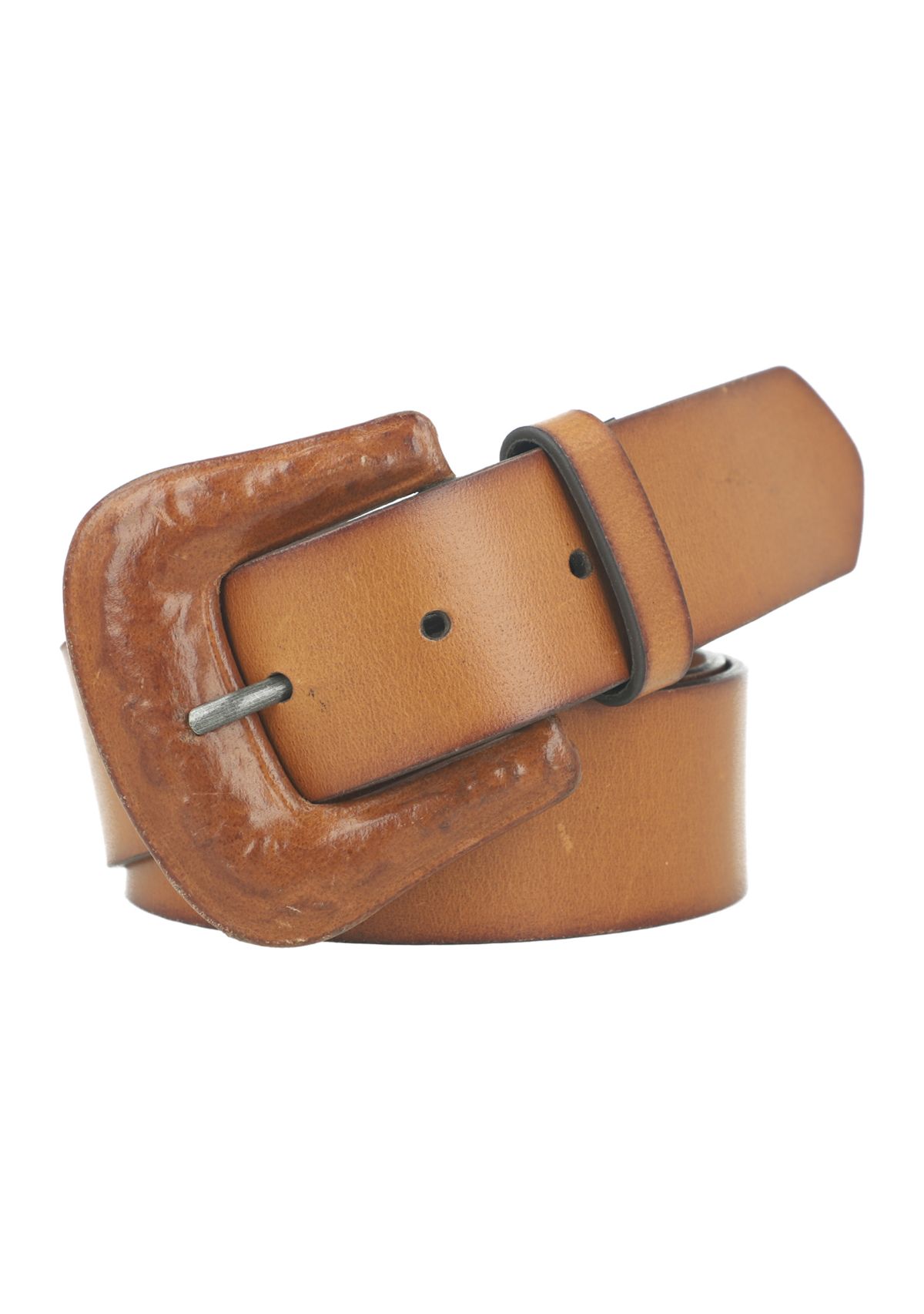 38 Millimeter Flat Strap Large Buckle Leather Belt 