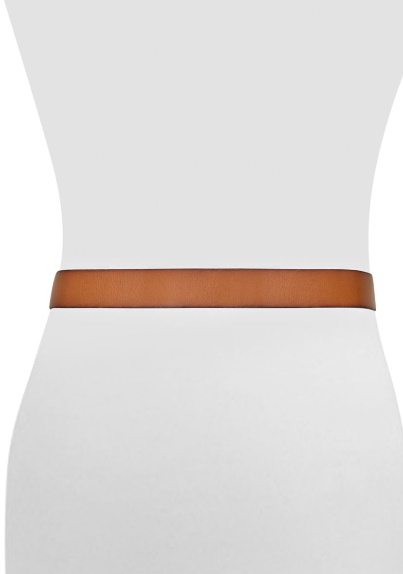 38 Millimeter Flat Strap Large Buckle Leather Belt 