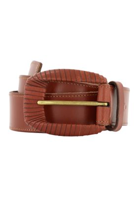 Frye Women's 35MM Wrapped Buckle Leather Belt, Tan -  0722947516399