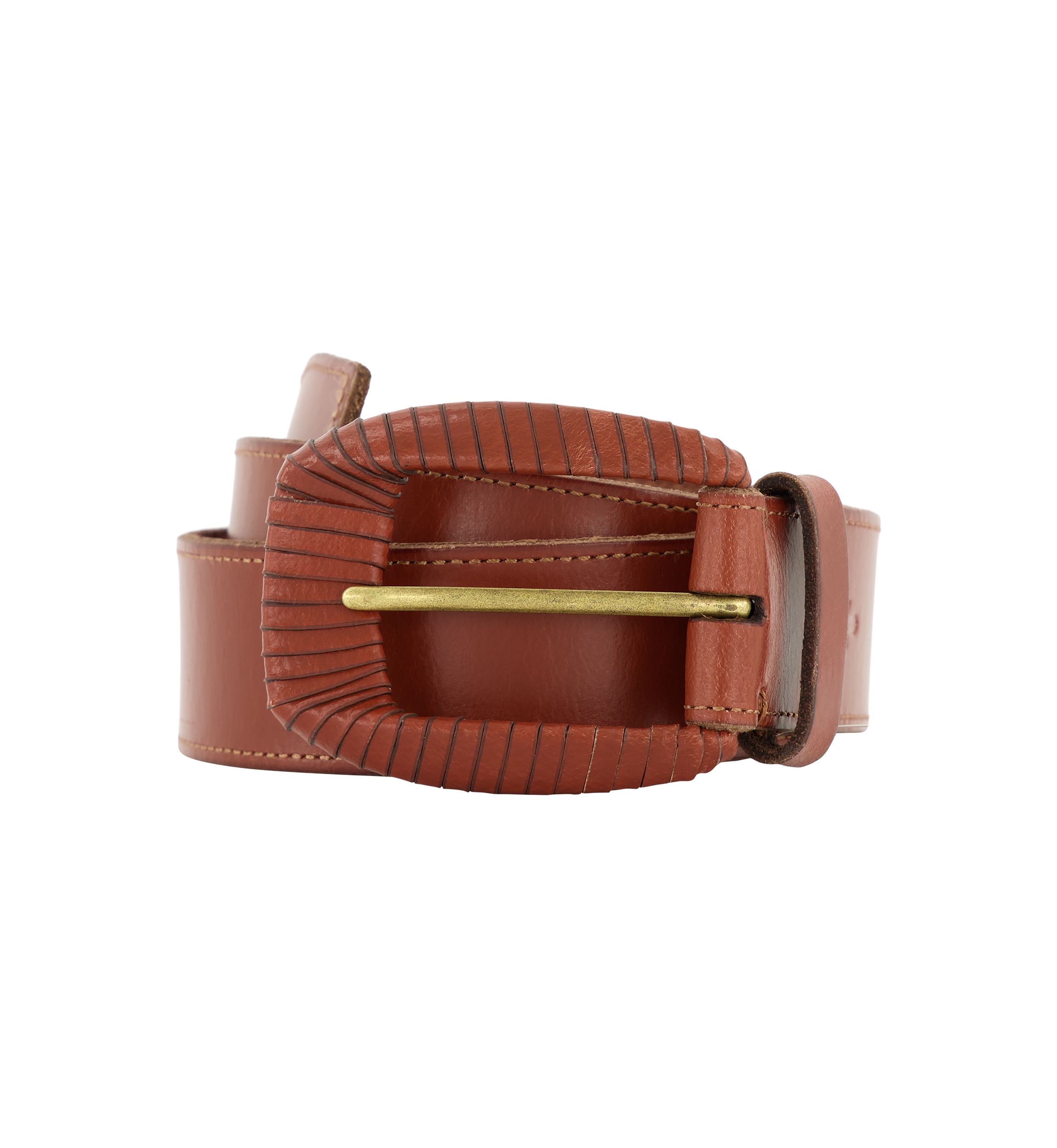 35MM Wrapped Buckle Leather Belt