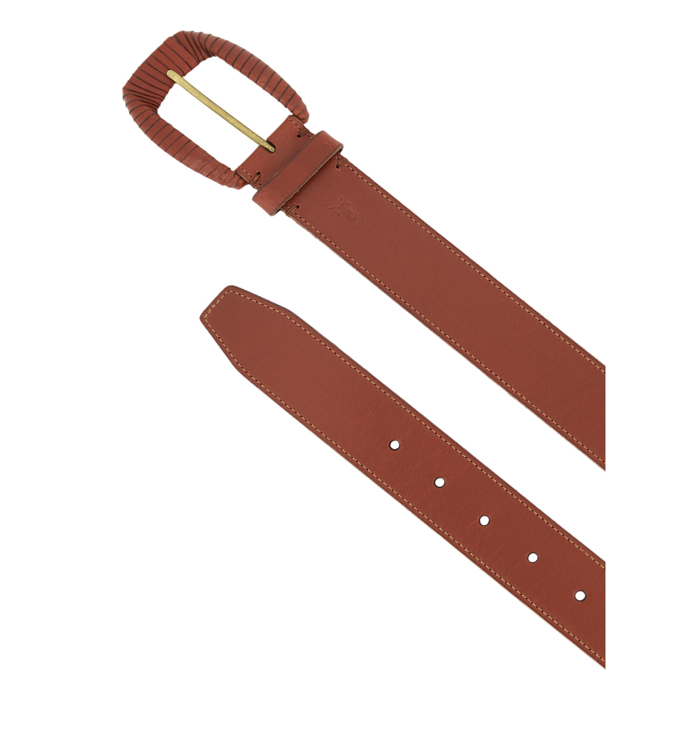 35MM Wrapped Buckle Leather Belt
