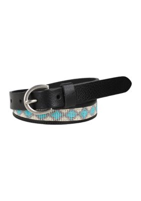 Frye Women's 20 Millimeter Beaded Leather Belt