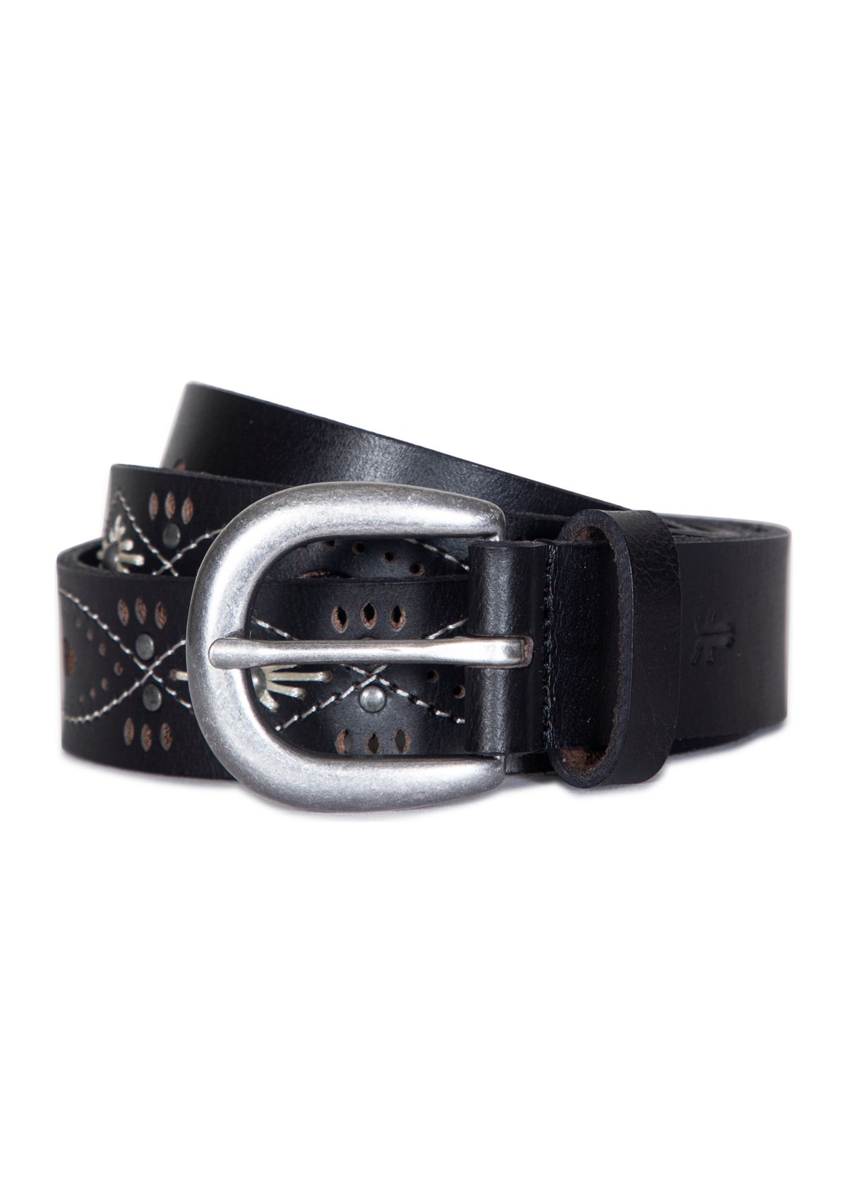 30 Millimeter Belt with Embroidered Perforated Rivots