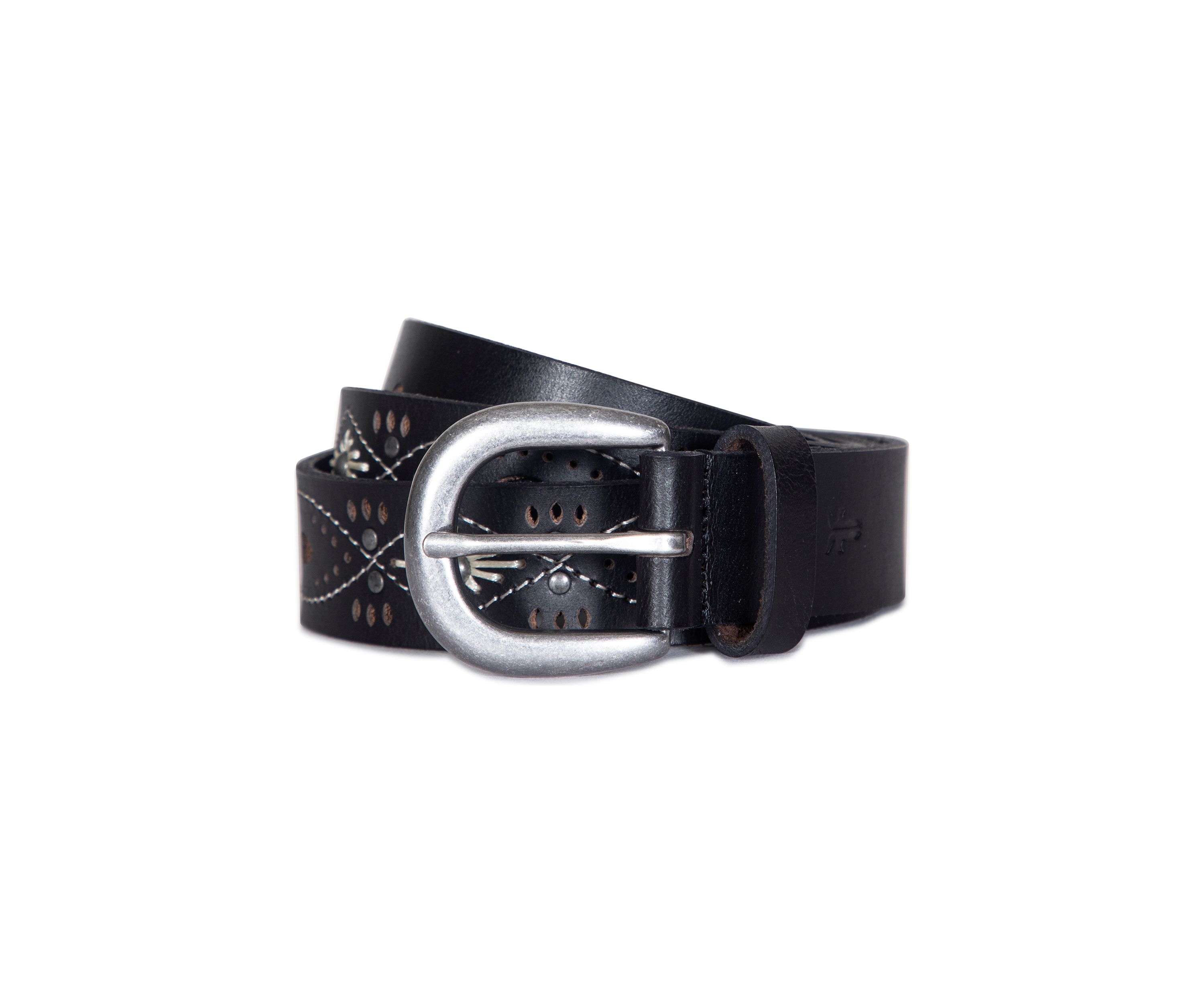 30 Millimeter Belt with Embroidered Perforated Rivots