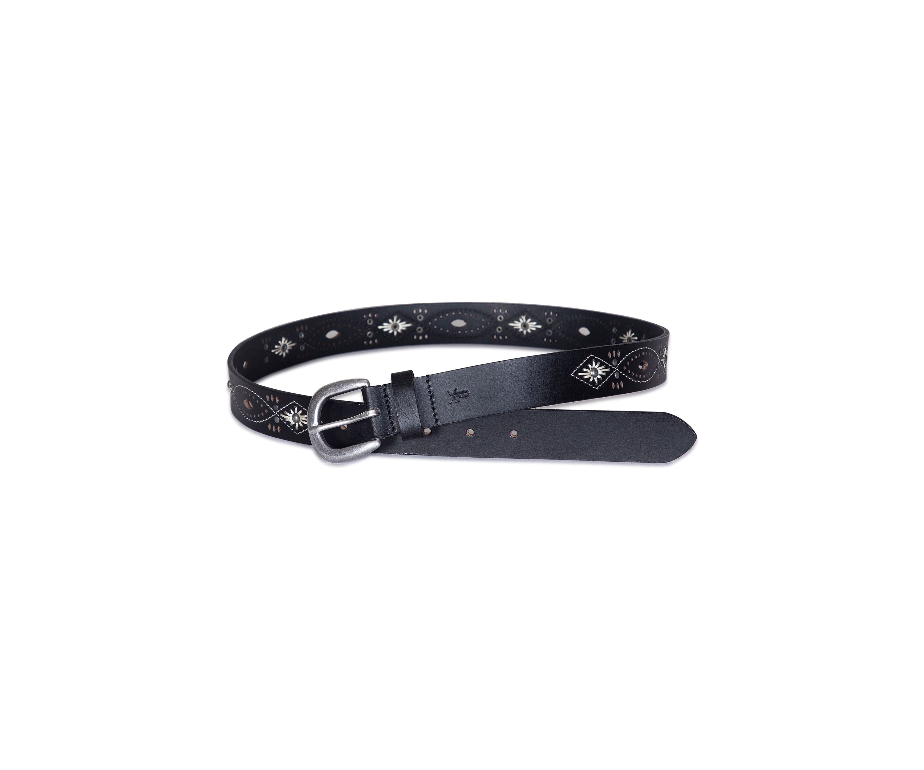30 Millimeter Belt with Embroidered Perforated Rivots