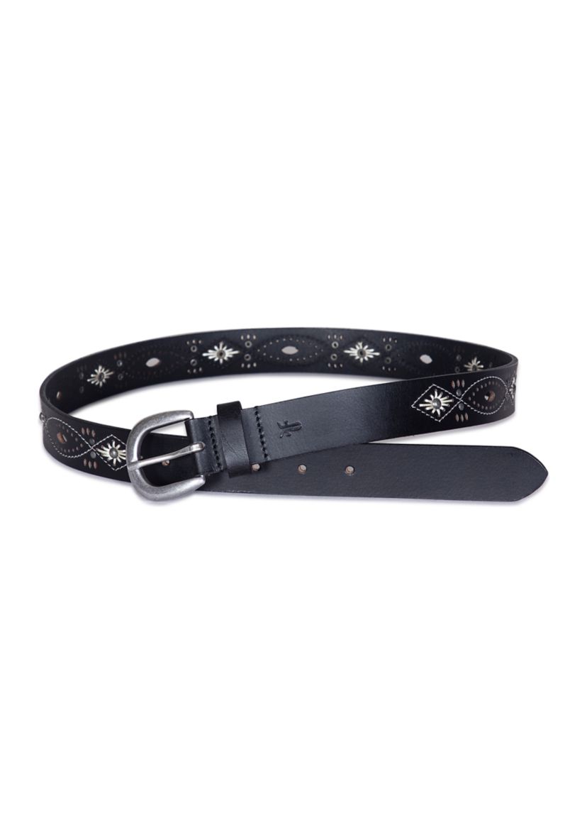30 Millimeter Belt with Embroidered Perforated Rivots