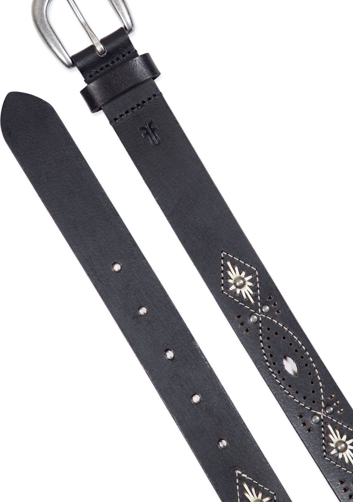 30 Millimeter Belt with Embroidered Perforated Rivots