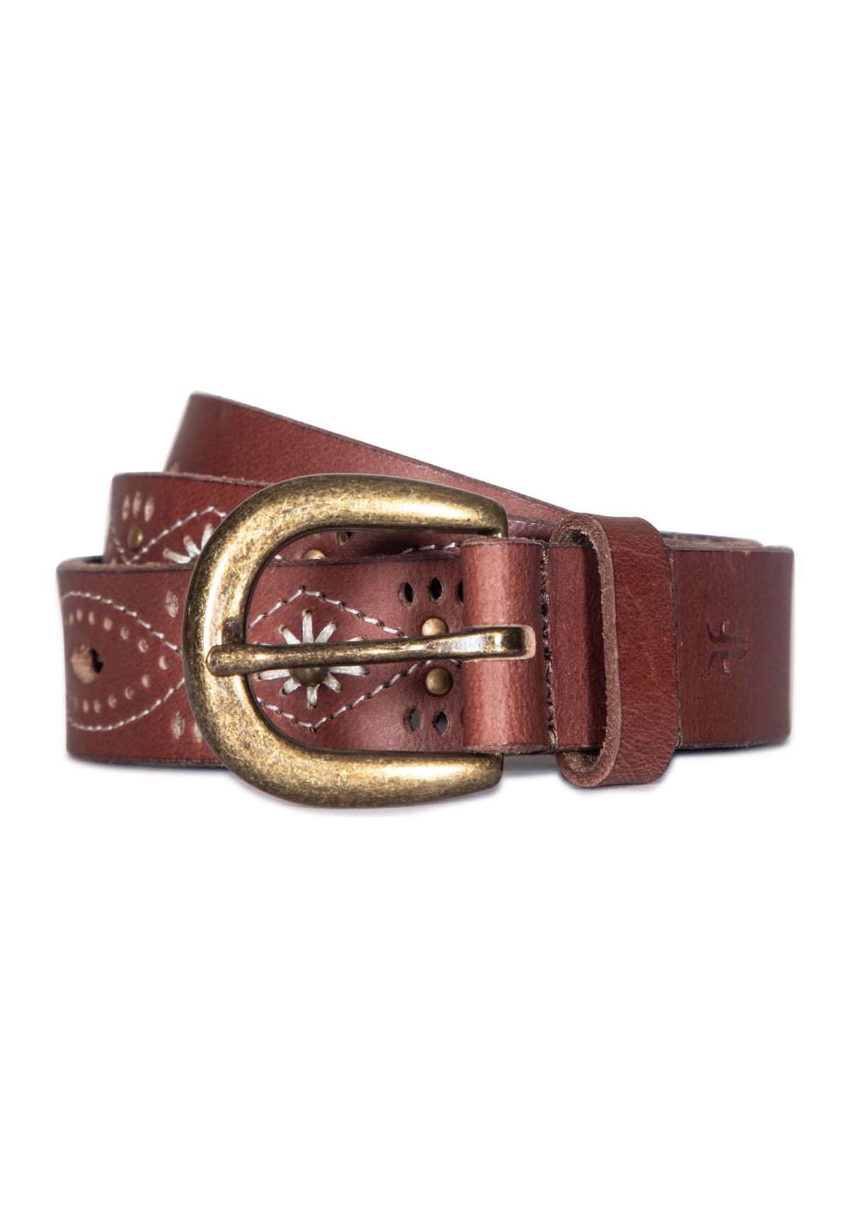 30 Millimeter Belt with Embroidered Perforated Rivots