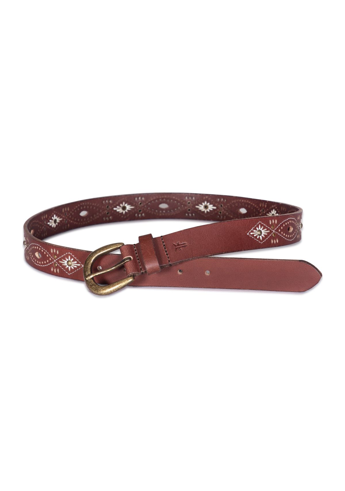 30 Millimeter Belt with Embroidered Perforated Rivots