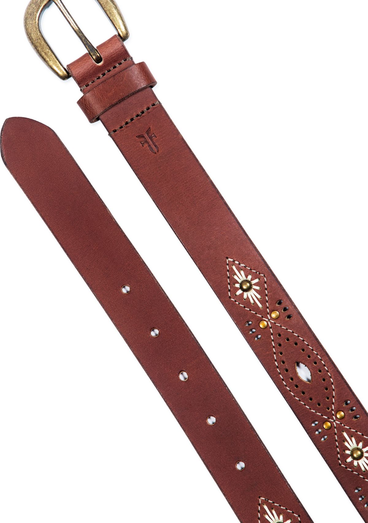 30 Millimeter Belt with Embroidered Perforated Rivots