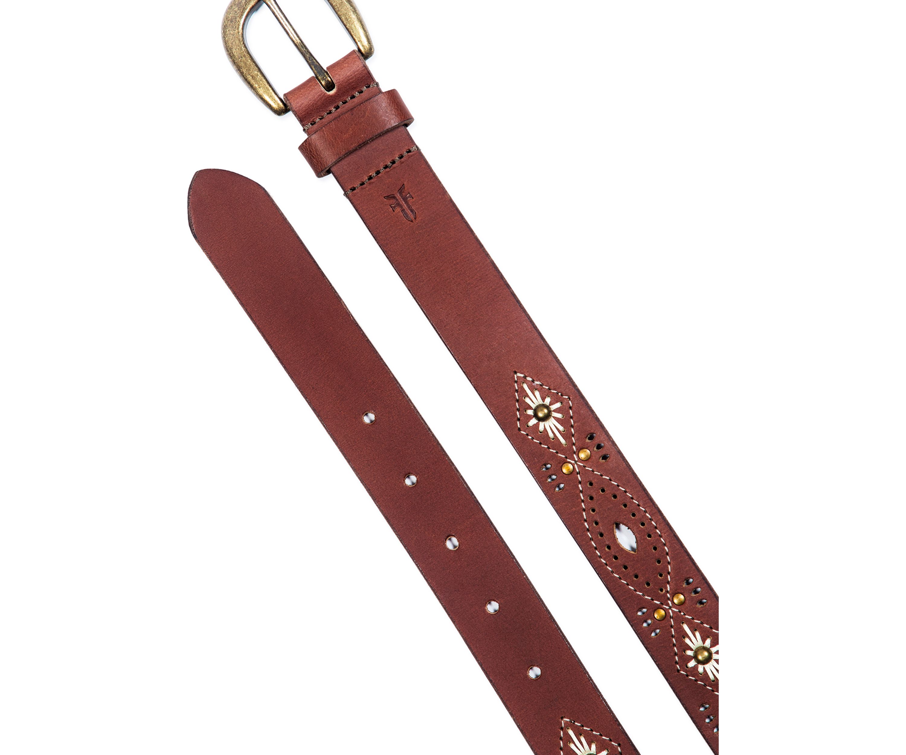 30 Millimeter Belt with Embroidered Perforated Rivots