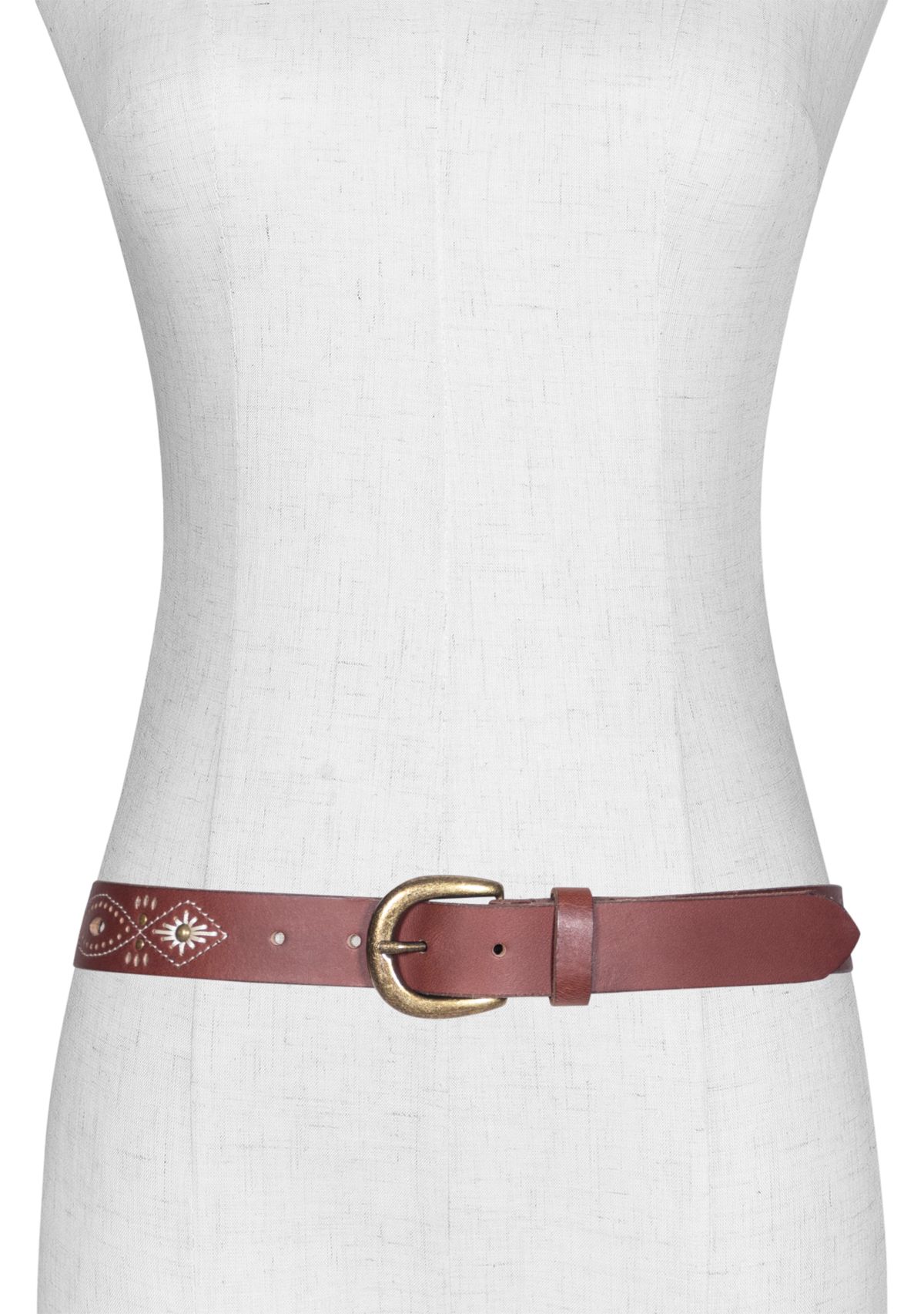 30 Millimeter Belt with Embroidered Perforated Rivots