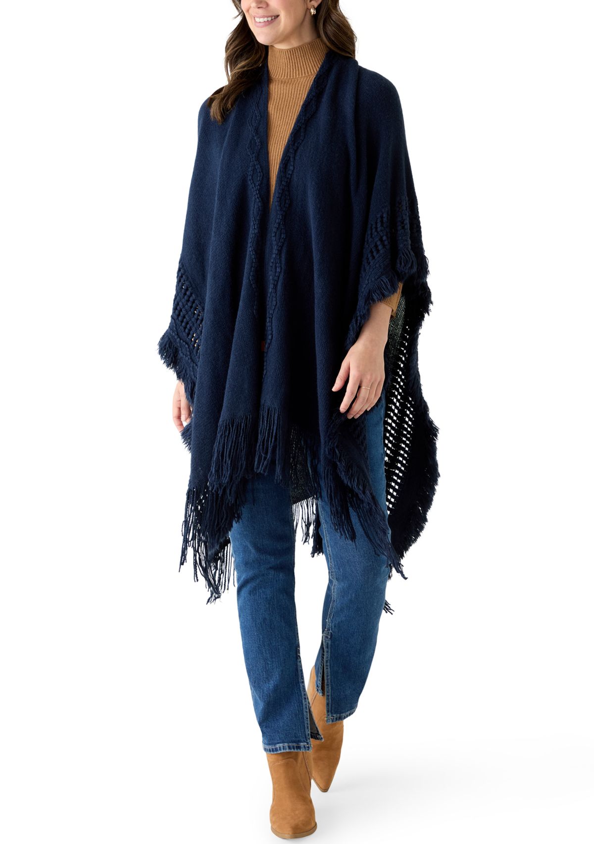 Frye Embellished Fringe Ruana | Belk