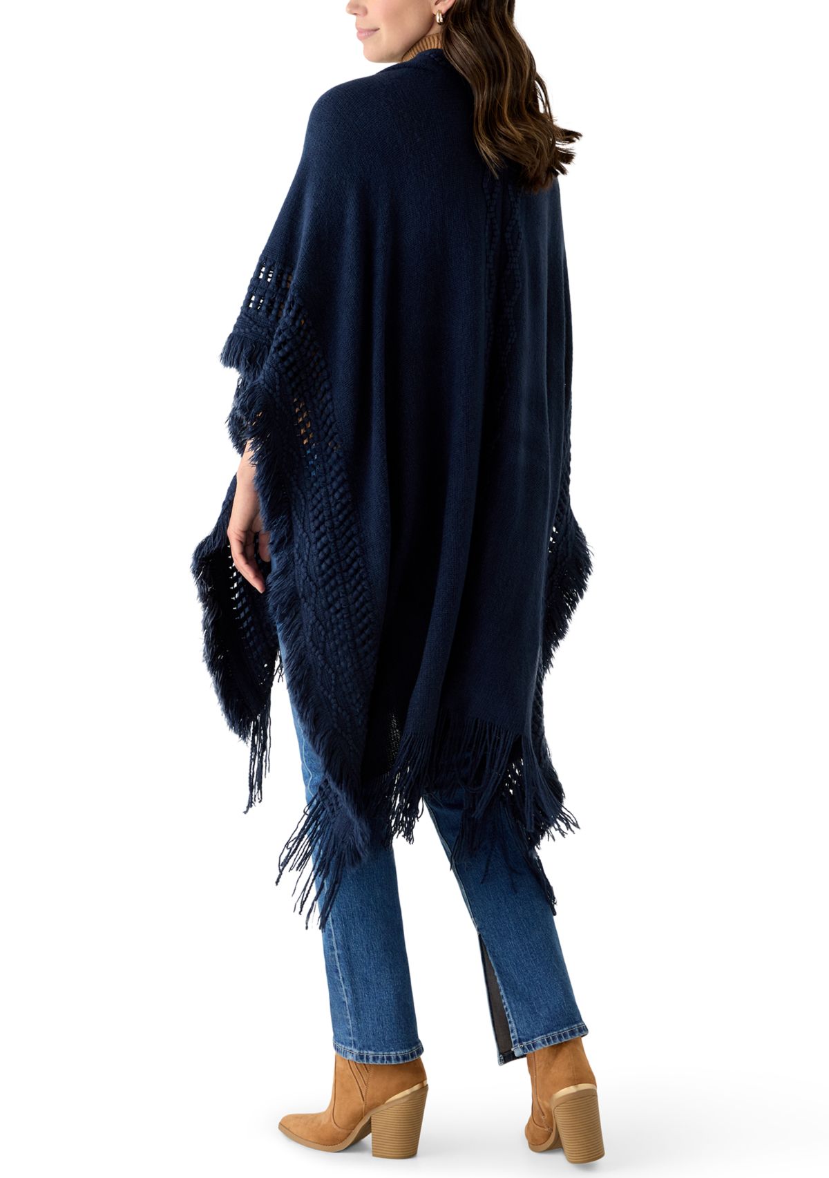 Frye Embellished Fringe Ruana | Belk