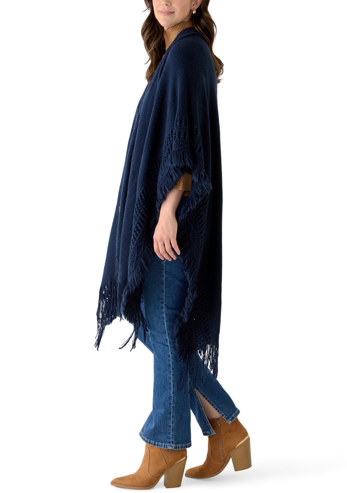 Frye Embellished Fringe Ruana | Belk