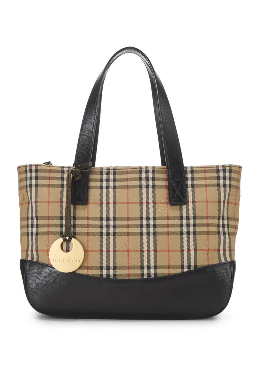 Burberry Black Haymarket Check Small Handbag - FINAL SALE, NO RETURNS