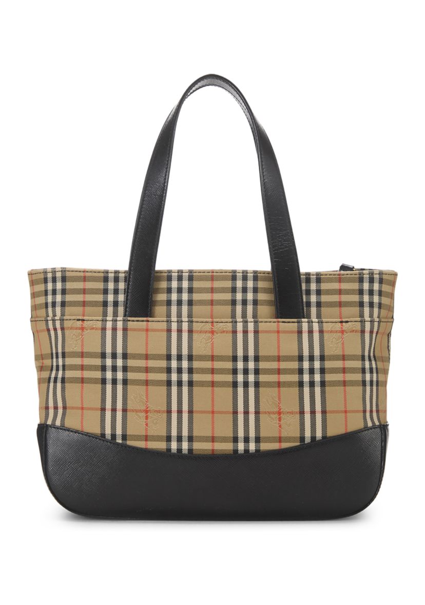 Burberry Black Haymarket Check Small Handbag - FINAL SALE, NO RETURNS