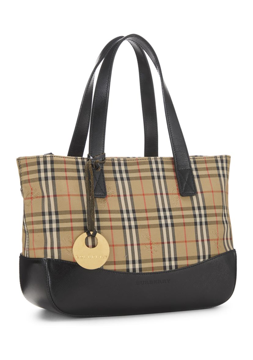 Burberry Black Haymarket Check Small Handbag - FINAL SALE, NO RETURNS