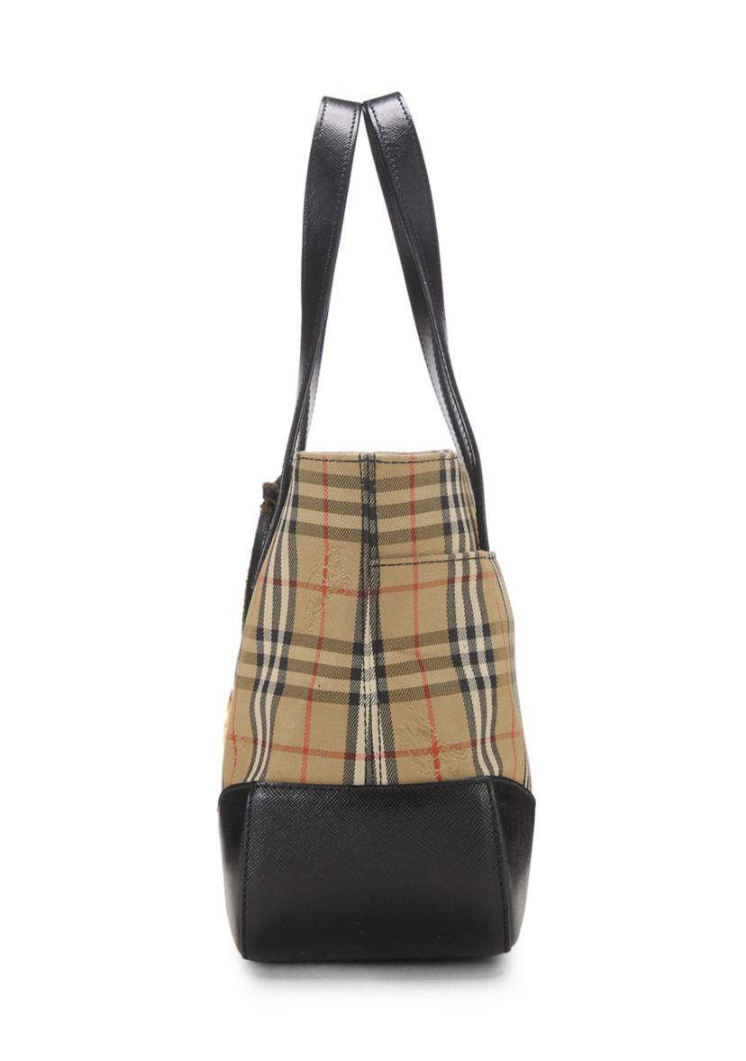 Burberry Black Haymarket Check Small Handbag - FINAL SALE, NO RETURNS