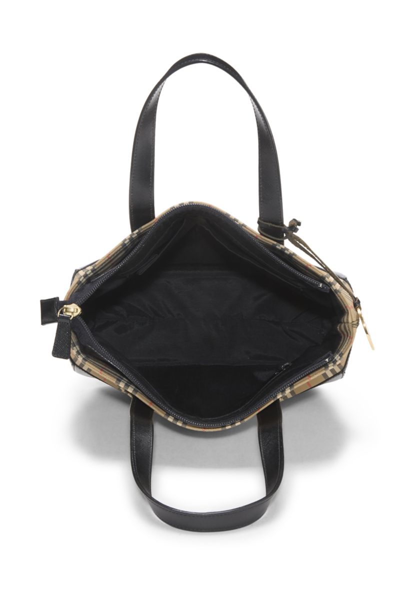 Burberry Black Haymarket Check Small Handbag - FINAL SALE, NO RETURNS