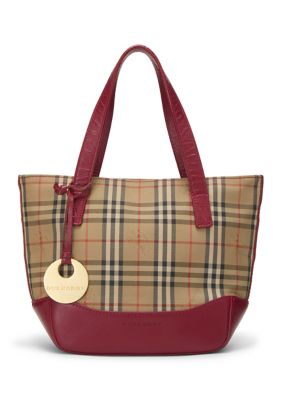 What Goes Around Comes Around Burberry JP Red Haymarket Check Handbag Mini - FINAL SALE, NO RETURNS