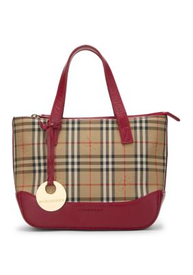 What Goes Around Comes Around Burberry JP Red Haymarket Check Handbag Small - FINAL SALE, NO RETURNS