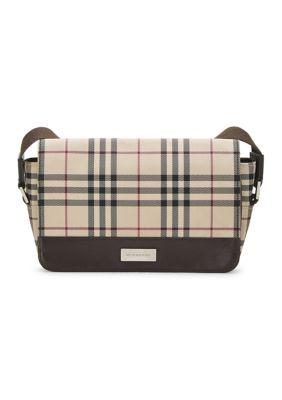 What Goes Around Comes Around Burberry House Check Trimmed Leather Flap Crossbody Bag - FINAL SALE, NO RETURNS