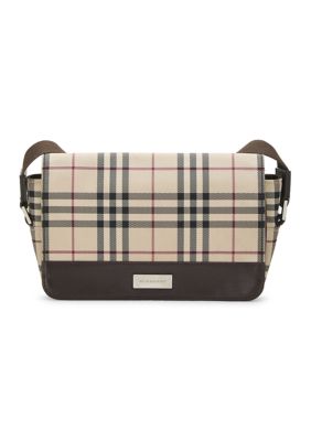 What Goes Around Comes Around Burberry House Check Trimmed Leather Flap Crossbody Bag - FINAL SALE, NO RETURNS, Brown