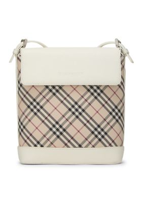 What Goes Around Comes Around Burberry White Jacquard Crossbody - FINAL SALE, NO RETURNS