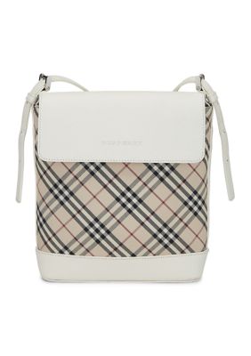 What Goes Around Comes Around Burberry JP White Jacquard Crossbody Small - FINAL SALE, NO RETURNS