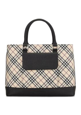 What Goes Around Comes Around Burberry JP Black Jacquard Pocket Handbag Small - FINAL SALE, NO RETURNS
