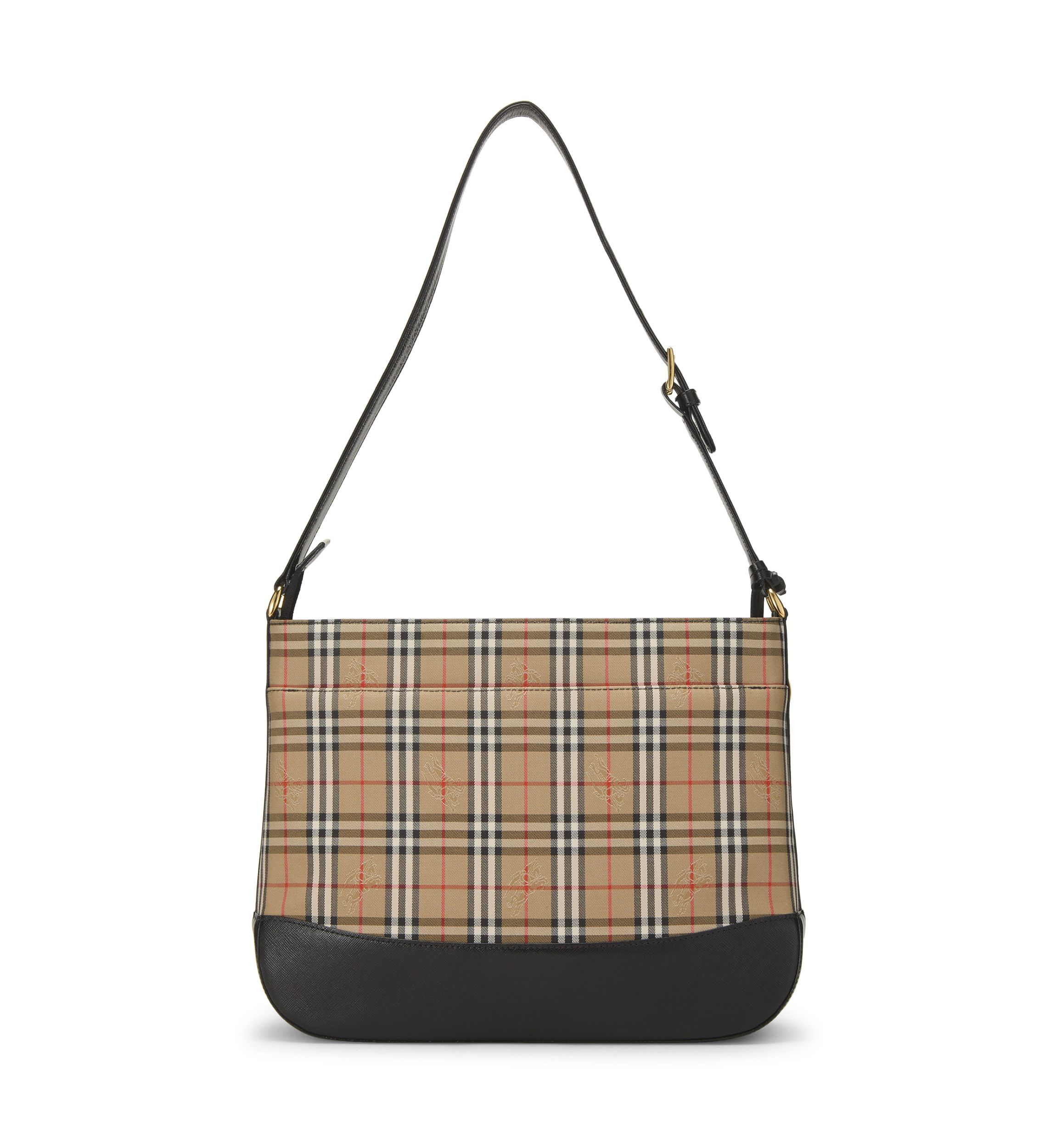 Burberry JP Black Haymarket Check Pocket Tote Medium - FINAL SALE, NO RETURNS