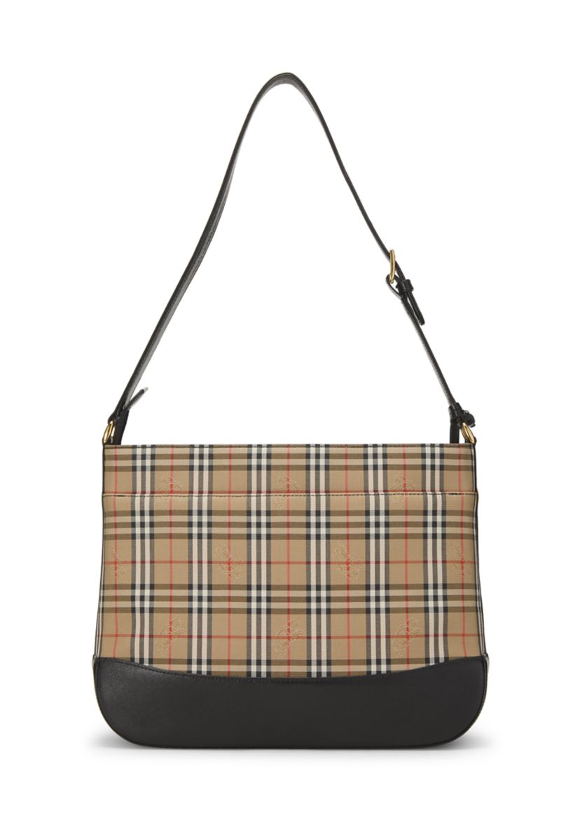 Burberry JP Black Haymarket Check Pocket Tote Medium - FINAL SALE, NO RETURNS