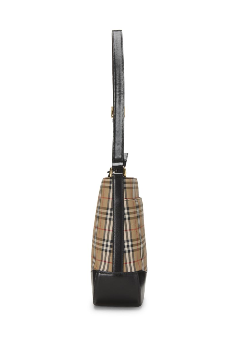 Burberry JP Black Haymarket Check Pocket Tote Medium - FINAL SALE, NO RETURNS