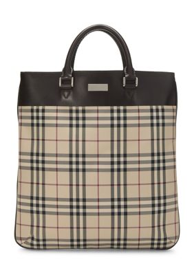 What Goes Around Comes Around Burberry JP Brown Nylon Flat Tote Large - FINAL SALE, NO RETURNS