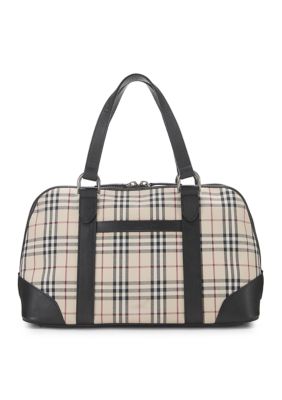 What Goes Around Comes Around Burberry JP Black Jacquard Dome Handbag - FINAL SALE, NO RETURNS