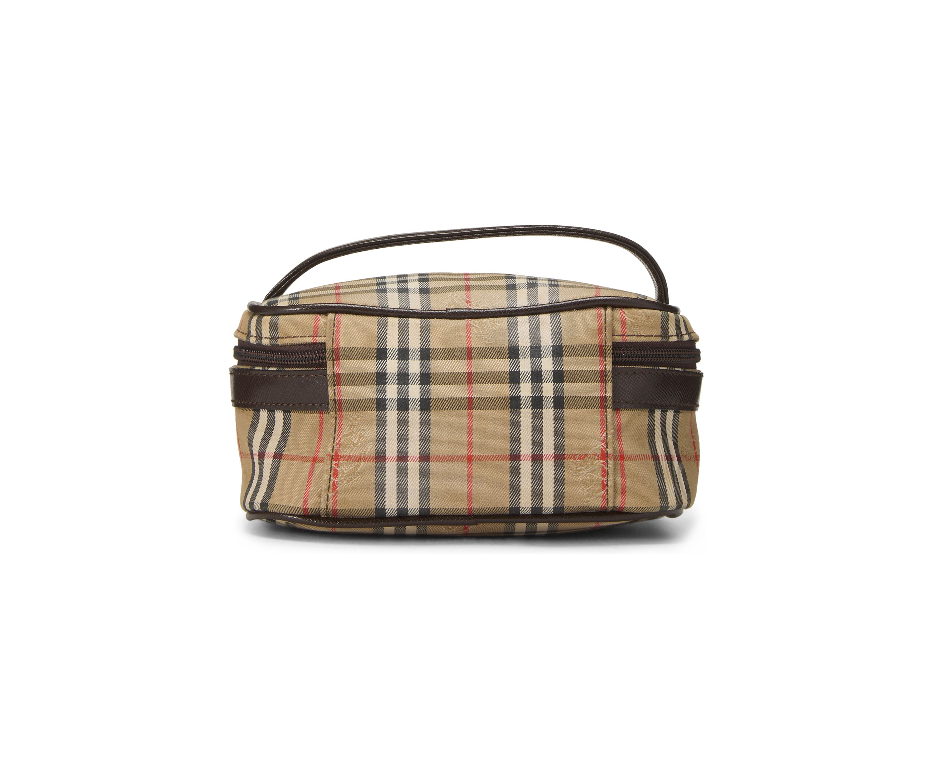 Burberry Brown Haymarket Check Round Vanity Mini Bag - FINAL SALE, NO RETURNS
