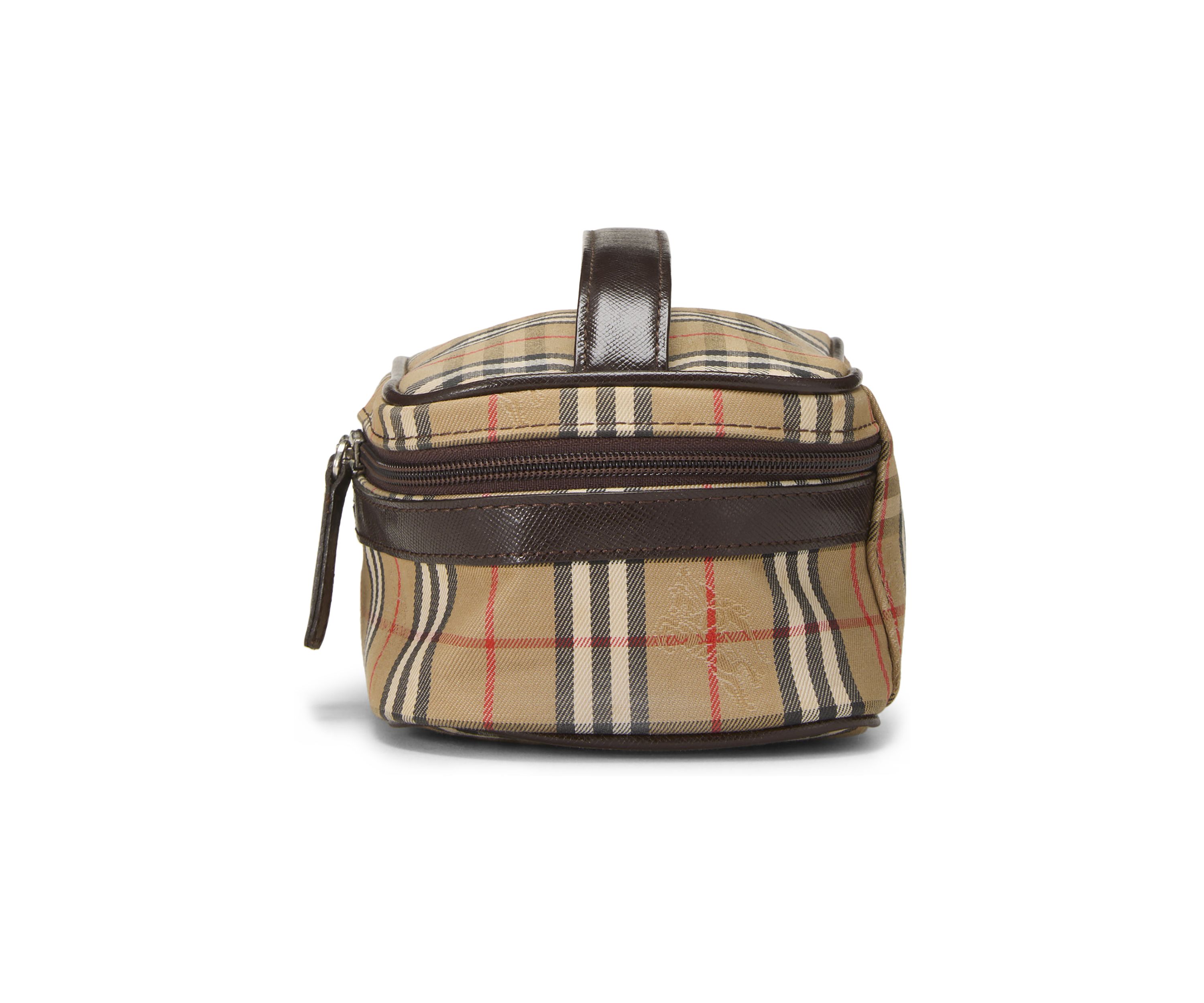 Burberry Brown Haymarket Check Round Vanity Mini Bag - FINAL SALE, NO RETURNS