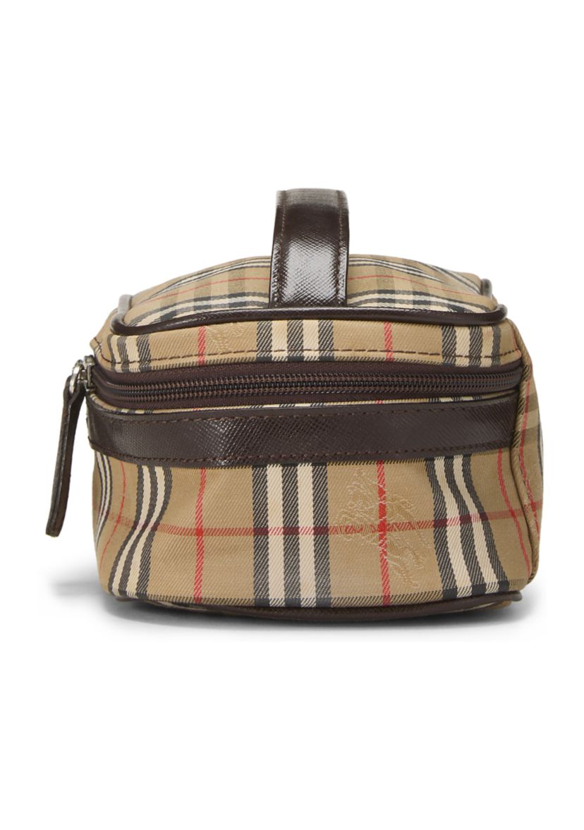 Burberry Brown Haymarket Check Round Vanity Mini Bag - FINAL SALE, NO RETURNS