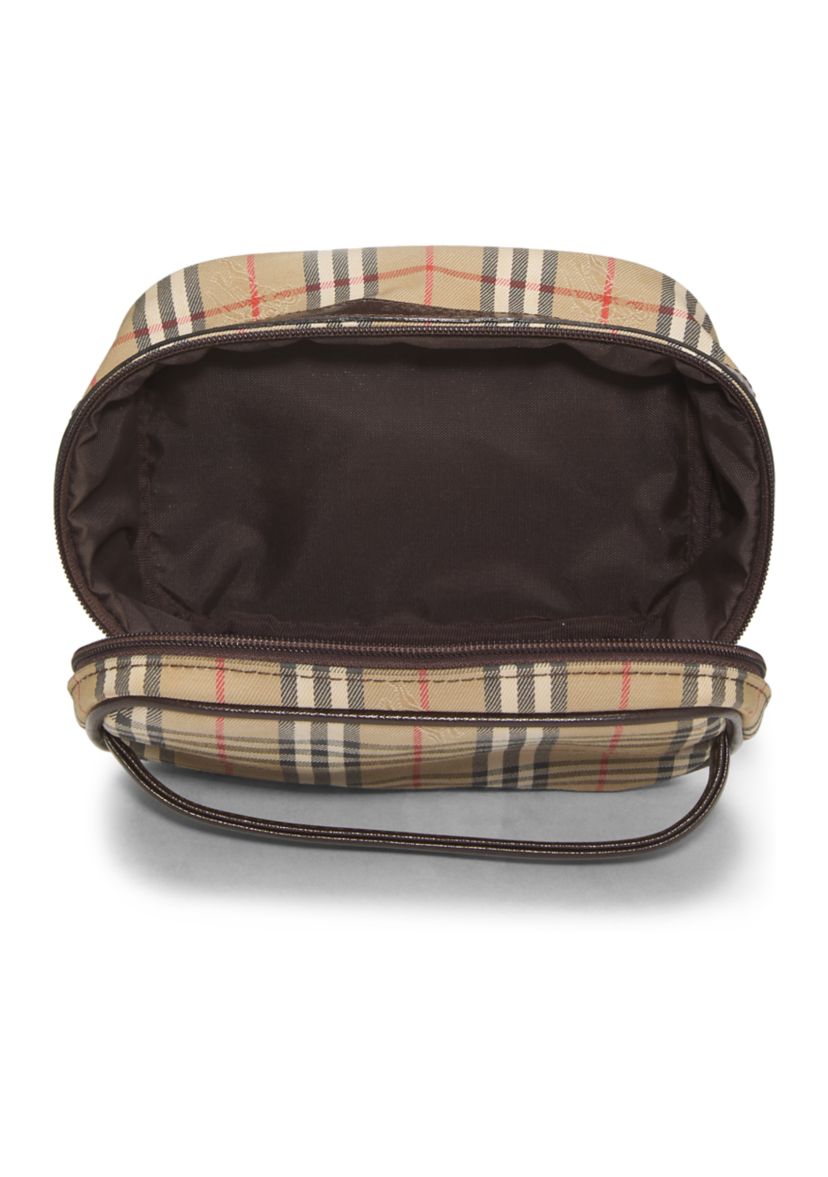Burberry Brown Haymarket Check Round Vanity Mini Bag - FINAL SALE, NO RETURNS
