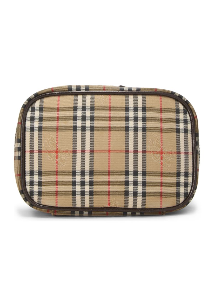 Burberry Brown Haymarket Check Round Vanity Mini Bag - FINAL SALE, NO RETURNS