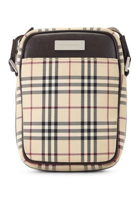 What Goes Around Comes Around Burberry Vintage Check Small Messenger Dark Brown - FINAL SALE, NO RETURNS
