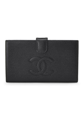 What Goes Around Comes Around Women's Chanel Black Caviar Timeless 'CC' Long Wallet - FINAL SALE, NO RETURNS