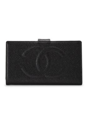 What Goes Around Comes Around Women's Chanel Black Caviar Timeless 'CC' Long Wallet - FINAL SALE, NO RETURNS