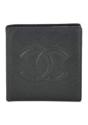 What Goes Around Comes Around Women's Chanel Black Caviar Timeless CC Bifold Wallet - FINAL SALE, NO RETURNS