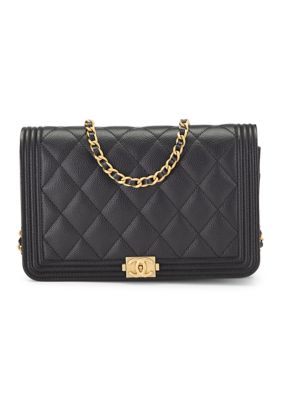 What Goes Around Comes Around Black Caviar Boy Wallet on Chain (WOC) - FINAL SALE, NO RETURNS