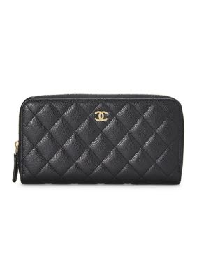 What Goes Around Comes Around Women's Chanel Caviar Quilted Large Gusset Flap Wallet Black - FINAL SALE, NO RETURNS