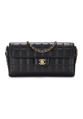 What Goes Around Comes Around Chanel Chocolate Bar East West Shoulder Bag - FINAL SALE, NO RETURNS, Black
