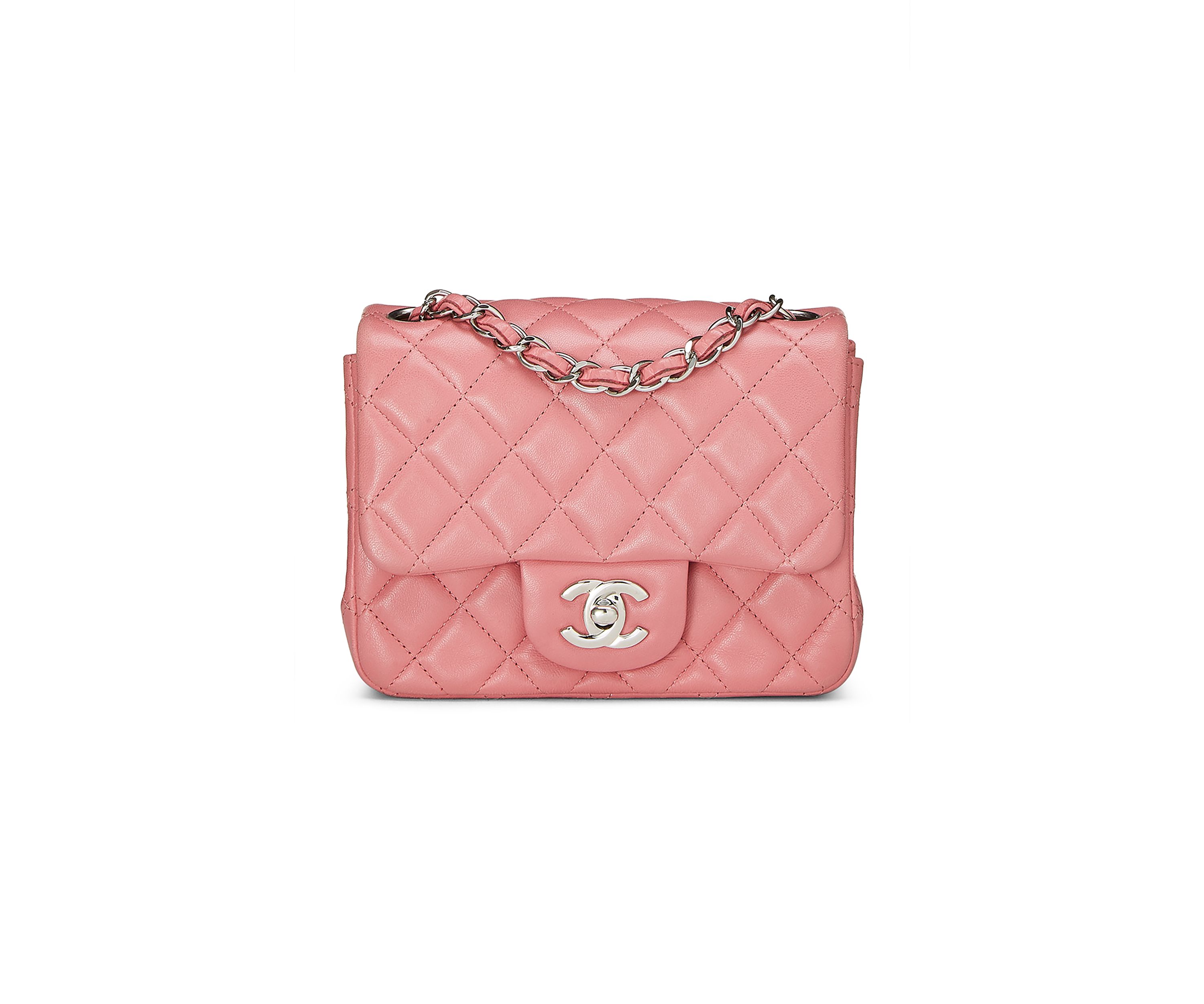 Chanel Pink Lambskin Square Flap Mini Handbag - FINAL SALE, NO RETURNS