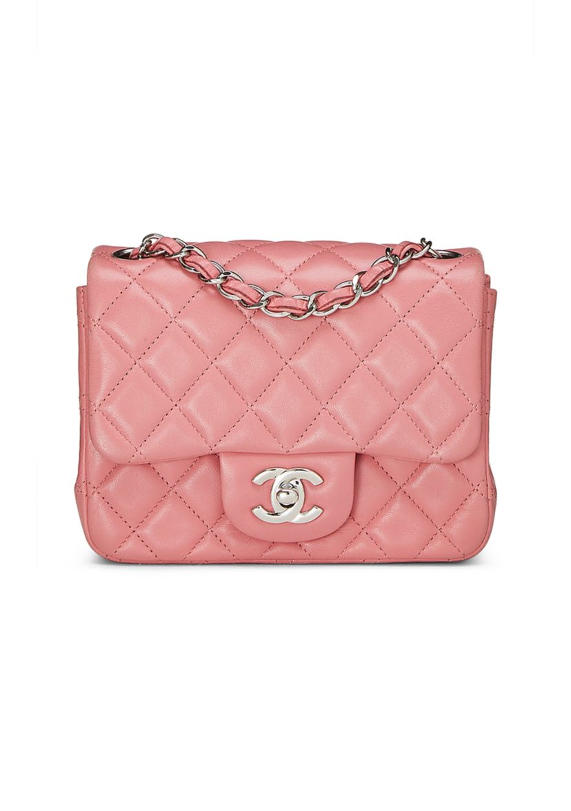 Chanel Pink Lambskin Square Flap Mini Handbag - FINAL SALE, NO RETURNS